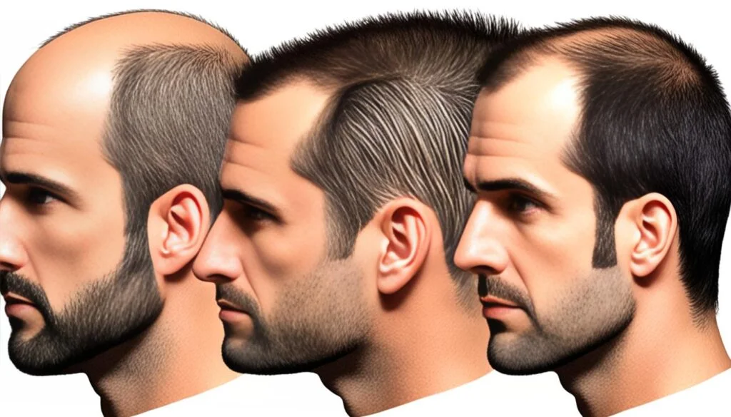 Norwood stages of hair loss alopecia progression in male pattern baldness stages